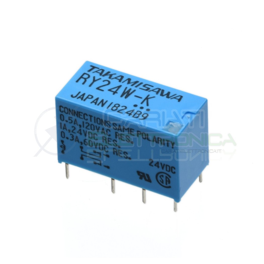 Relè doppio 2 scambio Takamisawa RY24W-K 24Vdc 24V dc 0.5A 120V DPDT Takamisawa