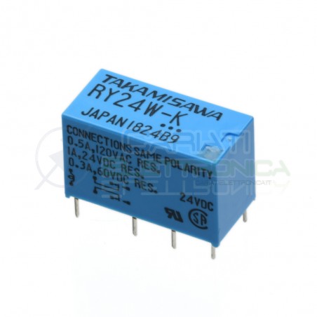 Relè doppio 2 scambio Takamisawa RY24W-K 24Vdc 24V dc 0.5A 120V DPDT Takamisawa