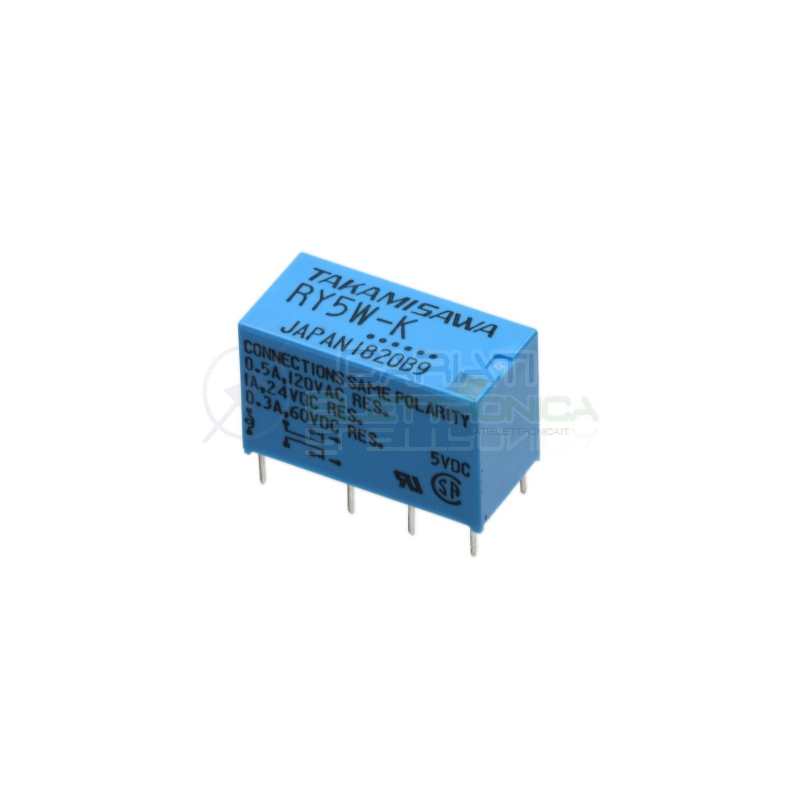 Relè doppio 2 scambio TAKAMISAWA RY5W-K 5VDC 5V DC 0.5A 120V DPDT