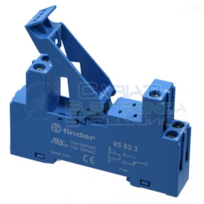 Portarelè Zoccolo DIN FINDER 95.83.3 300V 12A per Relè 5 pin Pcb porta Relay