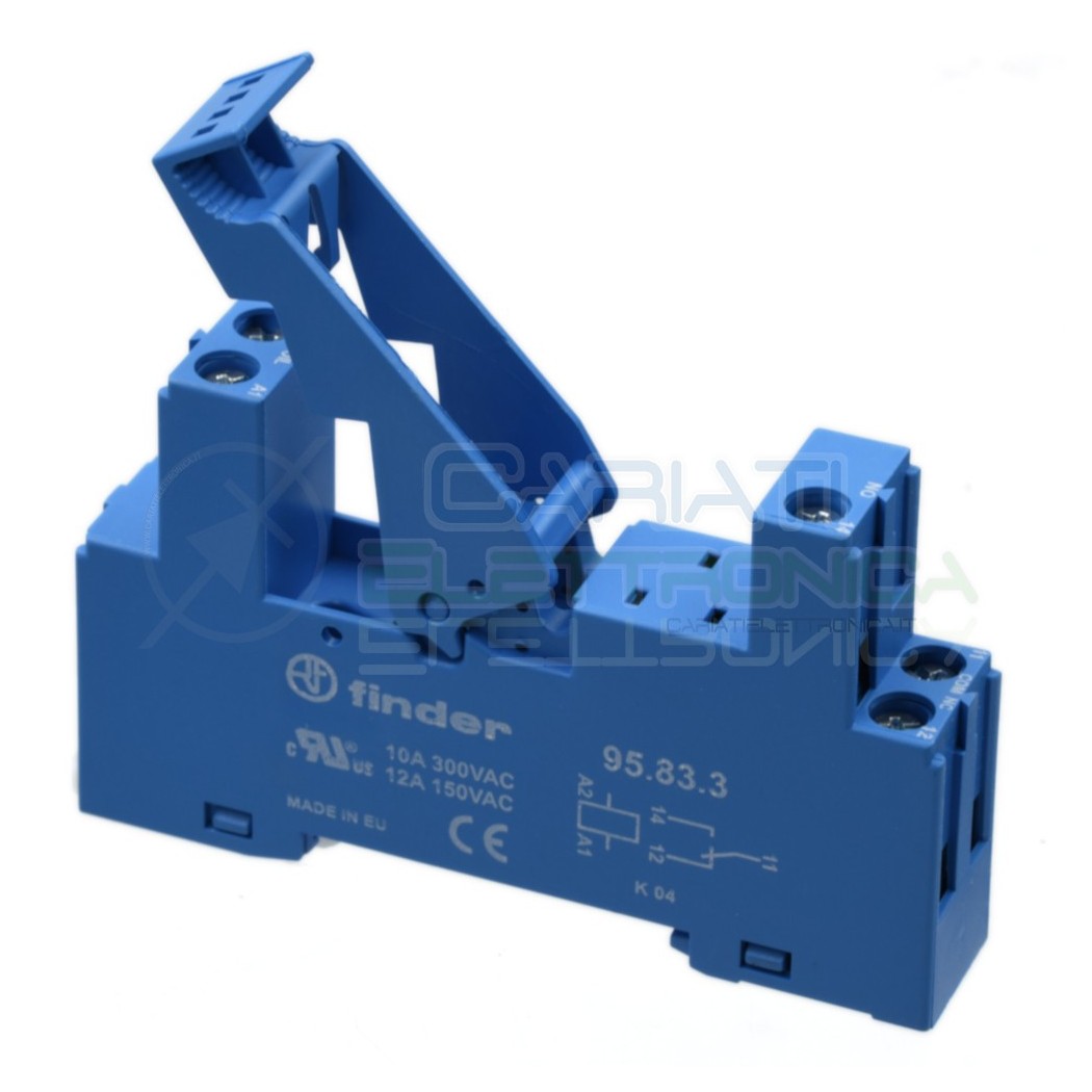 Portarelè Zoccolo DIN FINDER 95.83.3 300V 12A per Relè 5 pin Pcb porta Relay