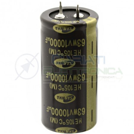 Condensatore elettrolitico SAMWHA SNAP IN 10000 uF 63V 105°C 30 x 60 mm Samwha