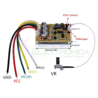 Driver scheda per controllo motore Brushless Bldc senza effetto Hall Controller Generico