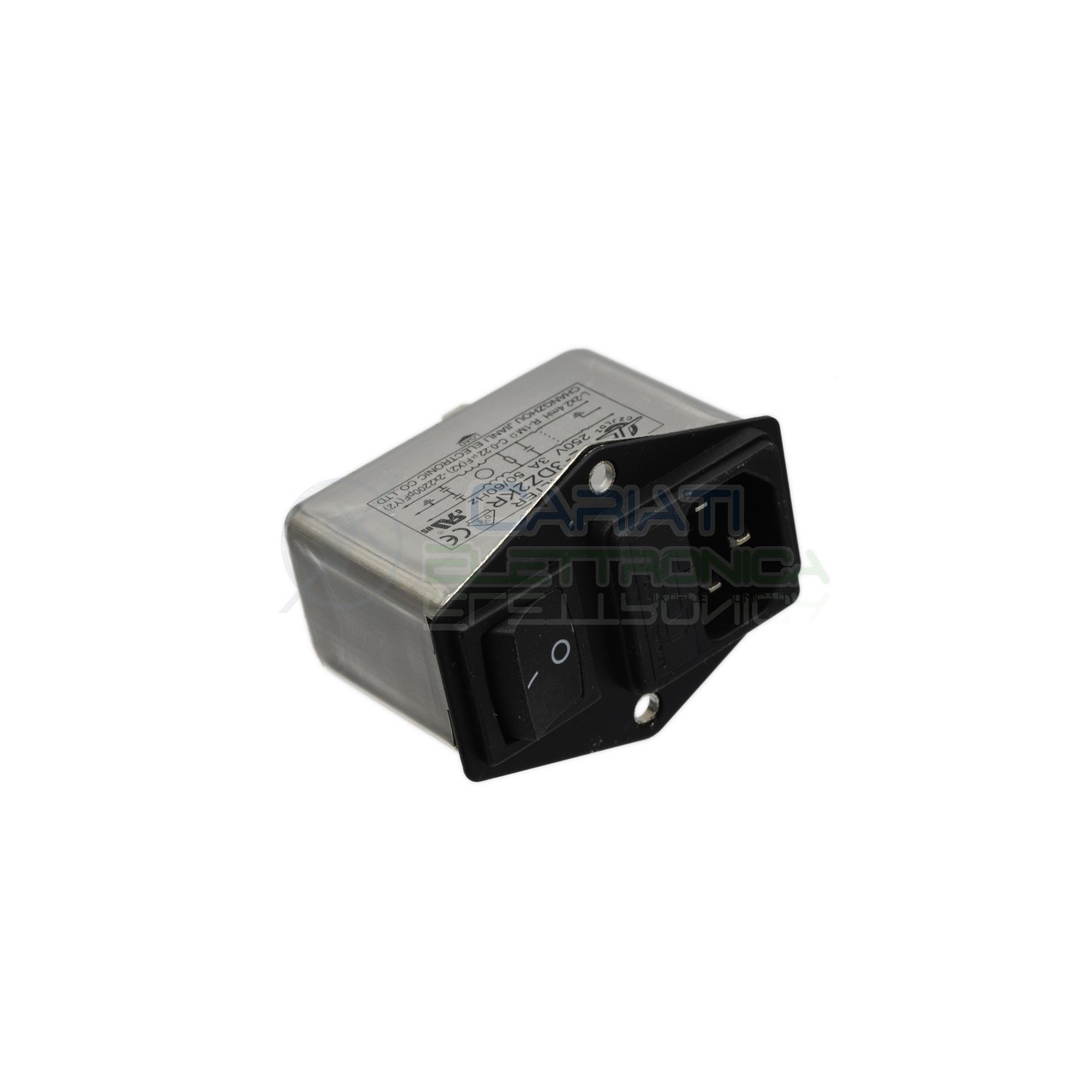 Filtro di rete EMI 3A con presa IEC interruttore e portafusibile da pannelloJianli Electronic