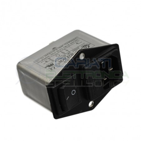 Filtro di rete EMI 3A con presa IEC interruttore e portafusibile da pannelloJianli Electronic