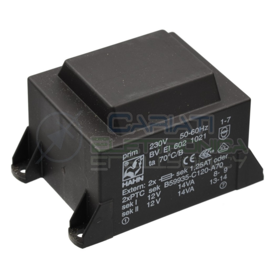 Trasformatore incapsulato 28VA Ingresso 230V Ac Uscita 2x12V aC