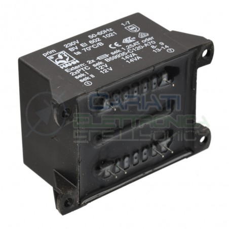 Trasformatore incapsulato 28VA Ingresso 230V Ac Uscita 2x12V aC