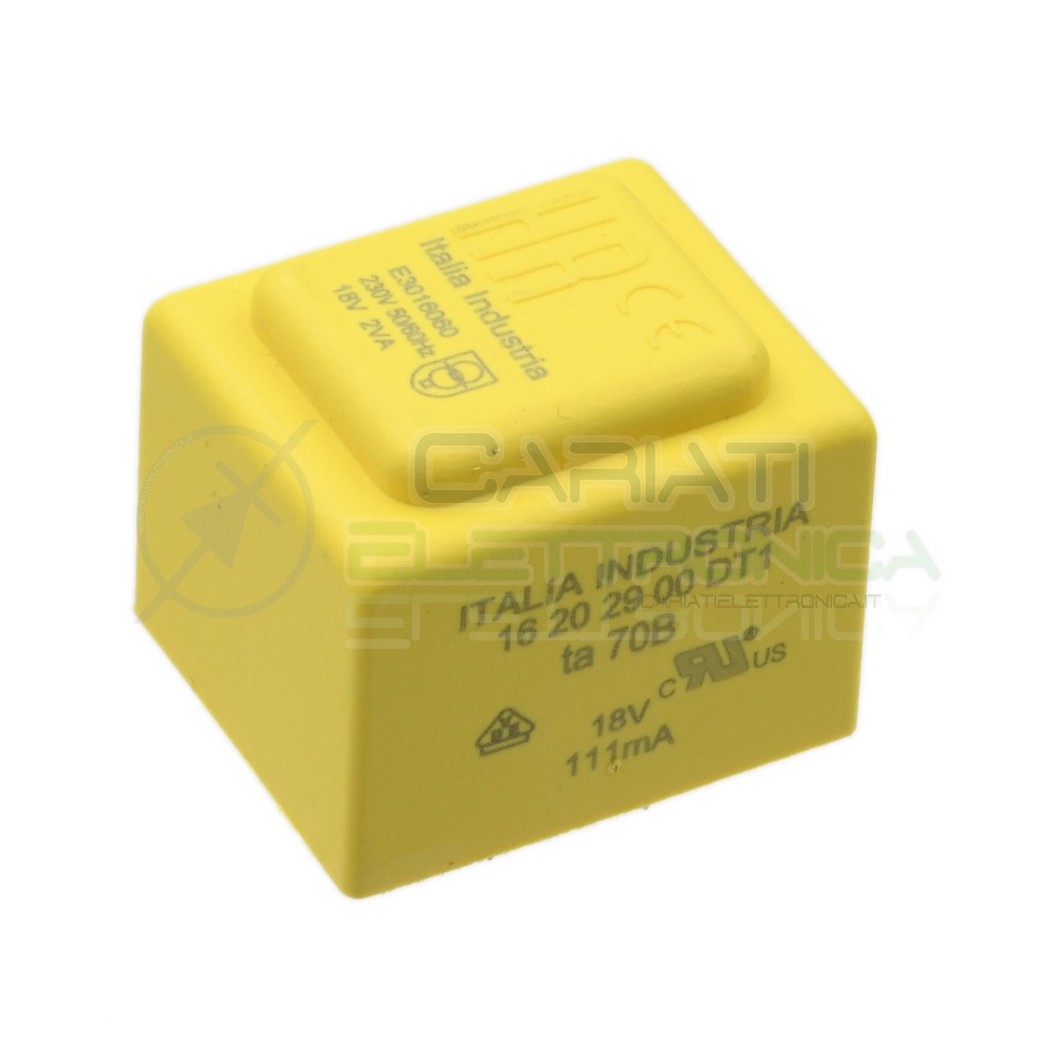 Trasformatore incapsulato da per PCB 2VA ingresso 230V singola Uscita 18V 111mA