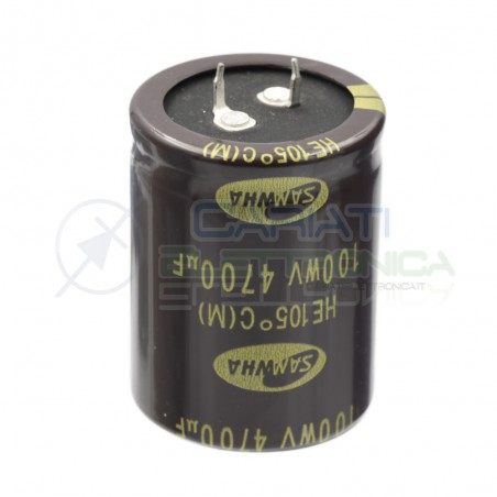 Condensatore elettrolitico 4700uF 4700 uF 100V 105°C SAMWHA SNAP IN 35x45mm Samwha