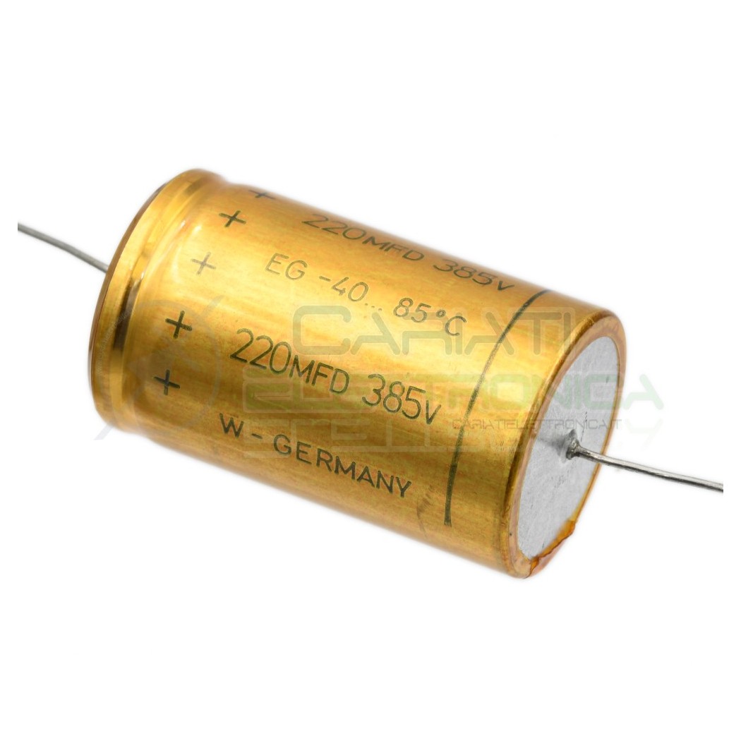 Condensatore elettrolitico 220uF 220 uF 385V 85°C assiale 30x50mm ELKO Rauh ELKO Rauh