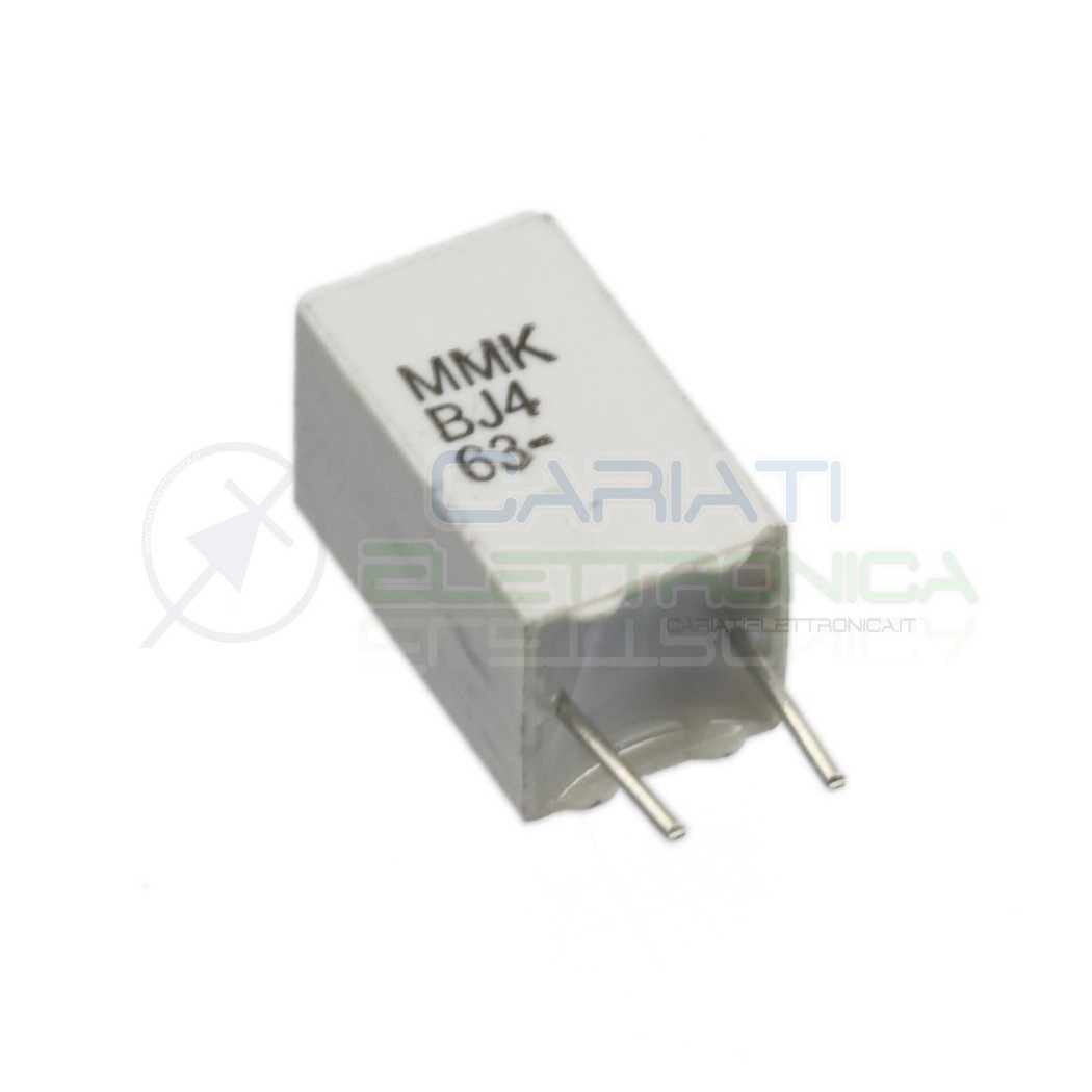 Condensatore 2,2uF 2,2 uF 63V in poliestere KEMET Passo 5mm 5% MKS Kemet