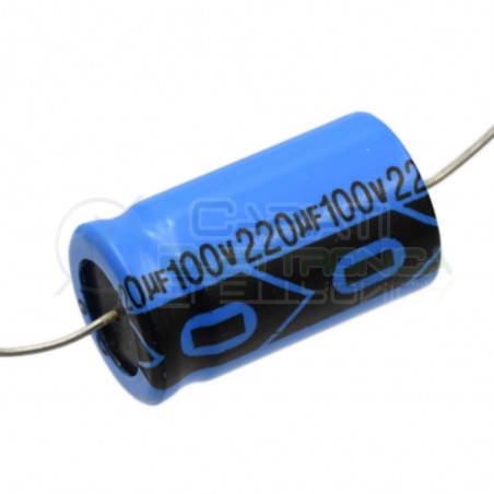 Condensatore elettrolitico 220uF 220 uF 100V 85°C assiale 16x28mm Lelon Lelon