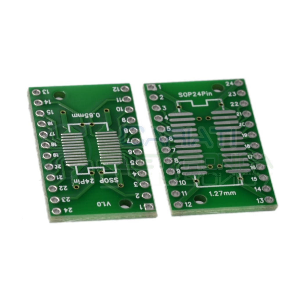 2 Pezzi Adattatore Basetta Test PCB SSOP24 e SOP24 SOP SSOP 24 pin Generico
