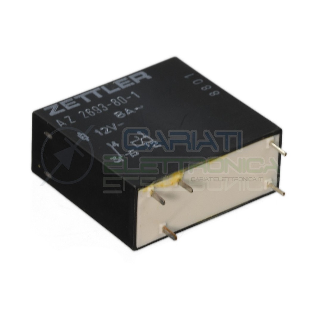 Relè singolo scambio 12V 8A AZ-2693-80-1 AZ2693801SPDT 12V 12Vdc ZETTLER Zettler