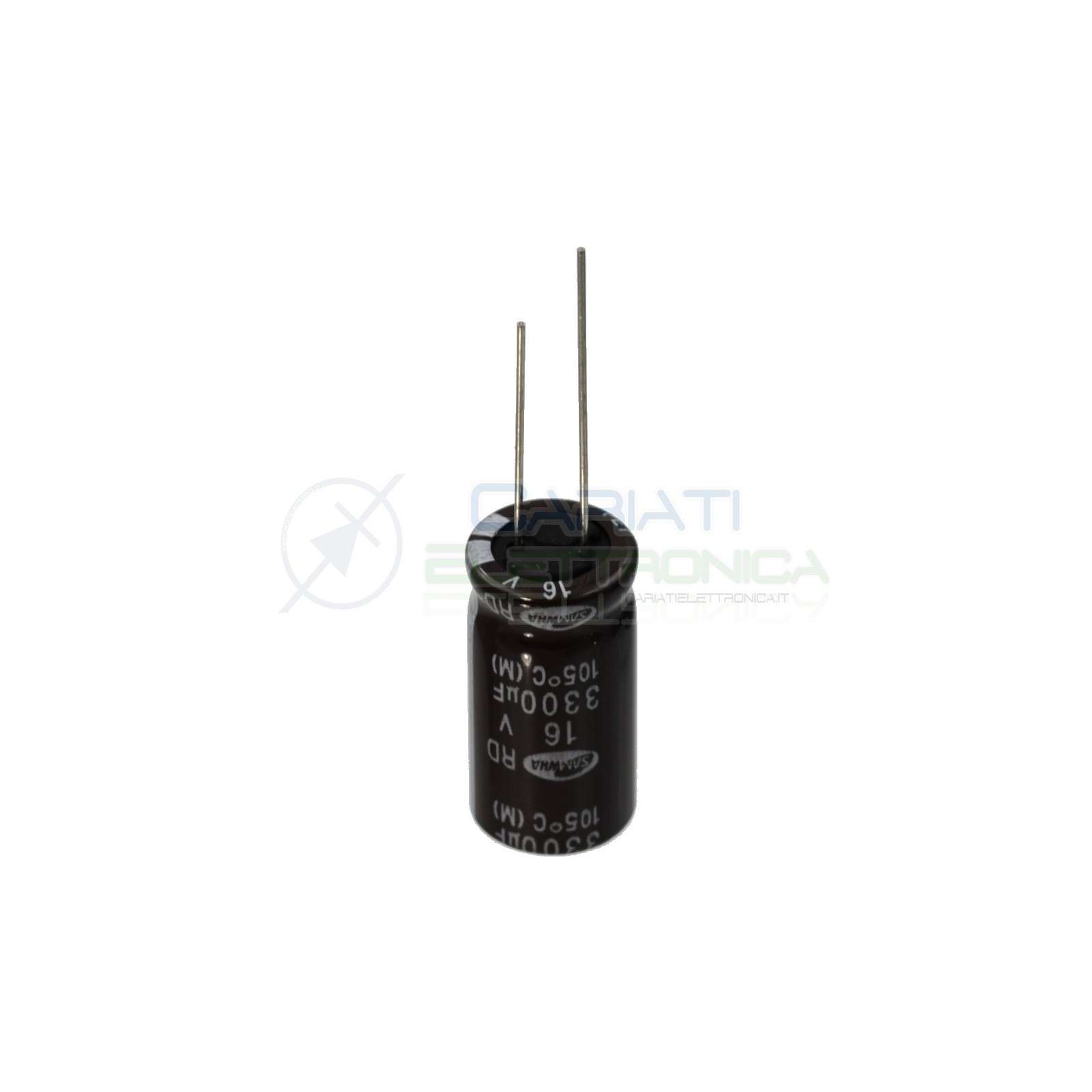 2 PEZZI CONDENSATORE ELETTROLITICO 3300uF 3300 uF 16V 105° 12x25mm Passo 5mm Samwha