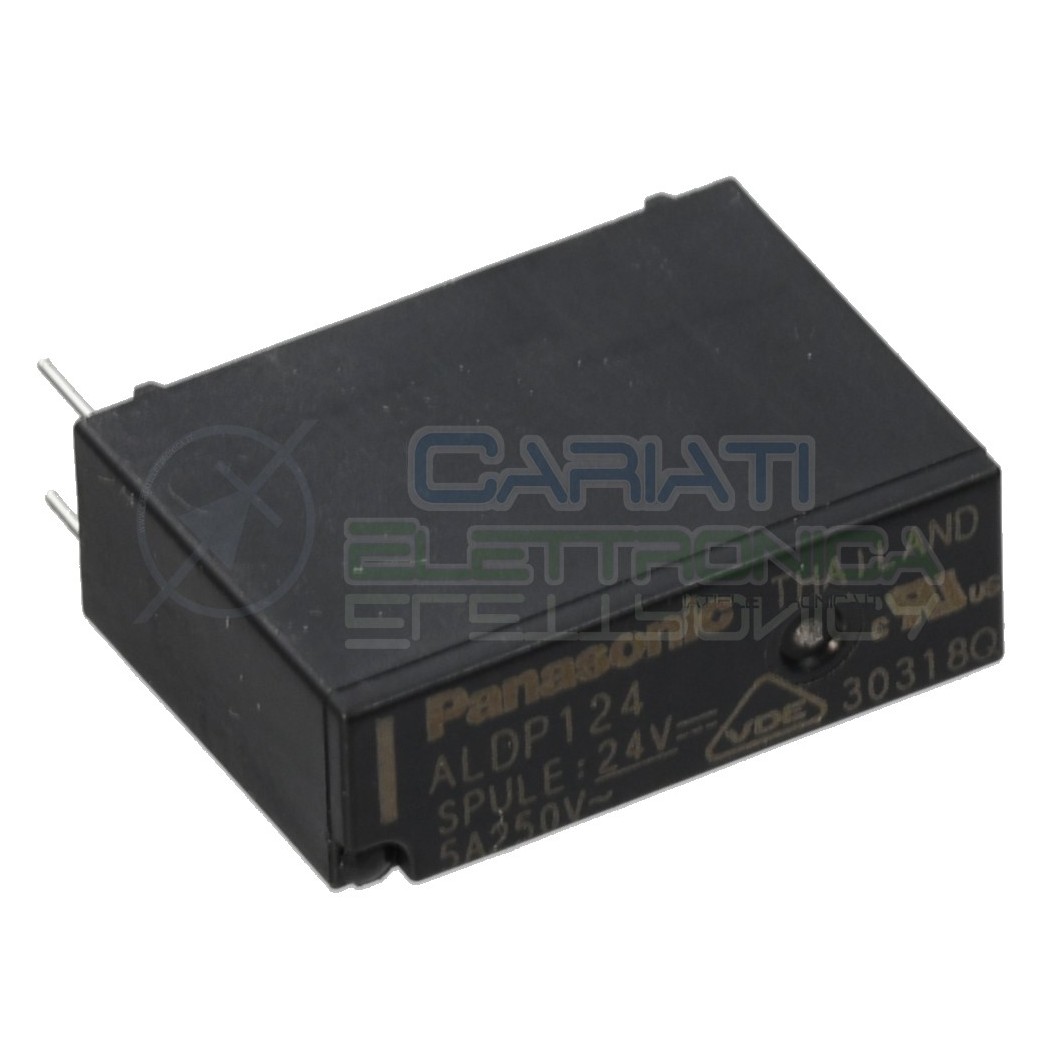 Relè singolo scambio Bobina 24V 5A ALDP124 SPST 24Vdc Panasonic Spst Panasonic