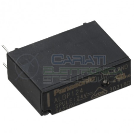 Relè singolo scambio Bobina 24V 5A ALDP124 SPST 24Vdc Panasonic Spst Panasonic