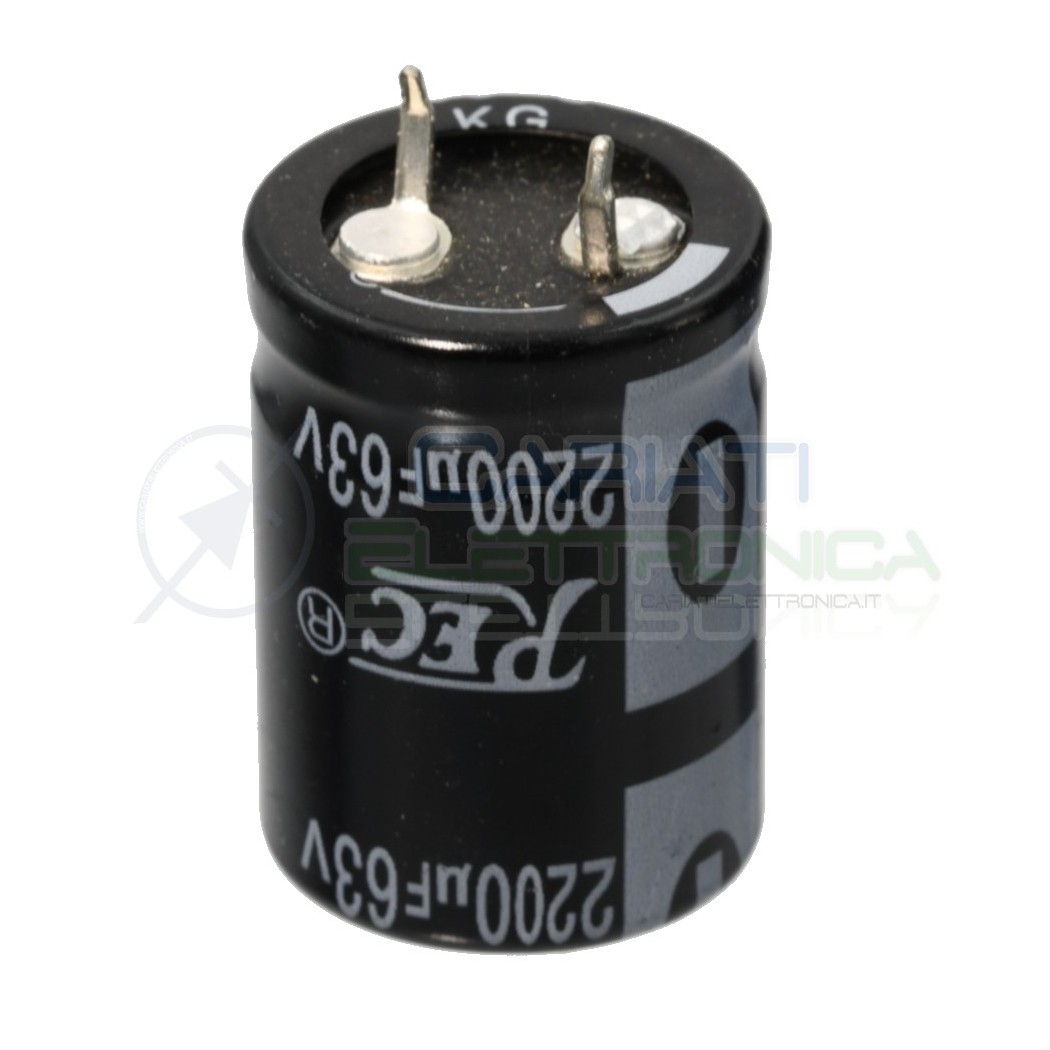 Condensatore elettrolitico snap-in 2200uF 63V 2200 uF 85C 22x30mm passo 10mm Generico