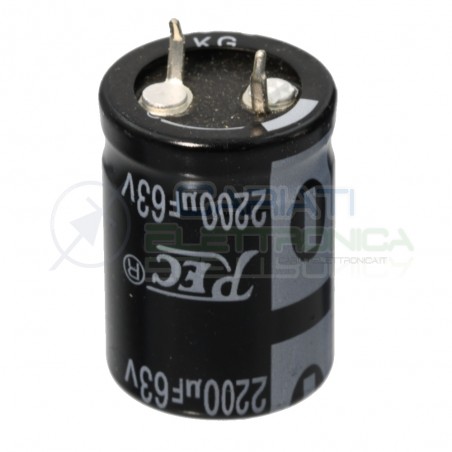 Condensatore elettrolitico snap-in 2200uF 63V 2200 uF 85C 22x30mm passo 10mm Generico