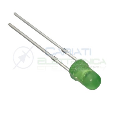 50 pezzi Led 3mm luce verde diffusa 1000mcd alta luminosità diffusiGenerico