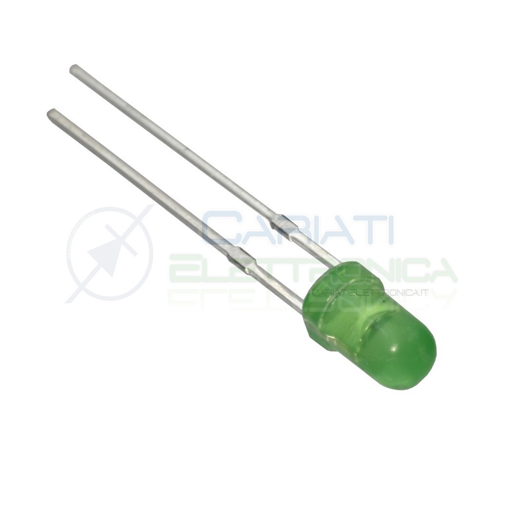 500 pezzi Led 3mm luce verde diffusa 1000mcd alta luminosità diffusiGenerico