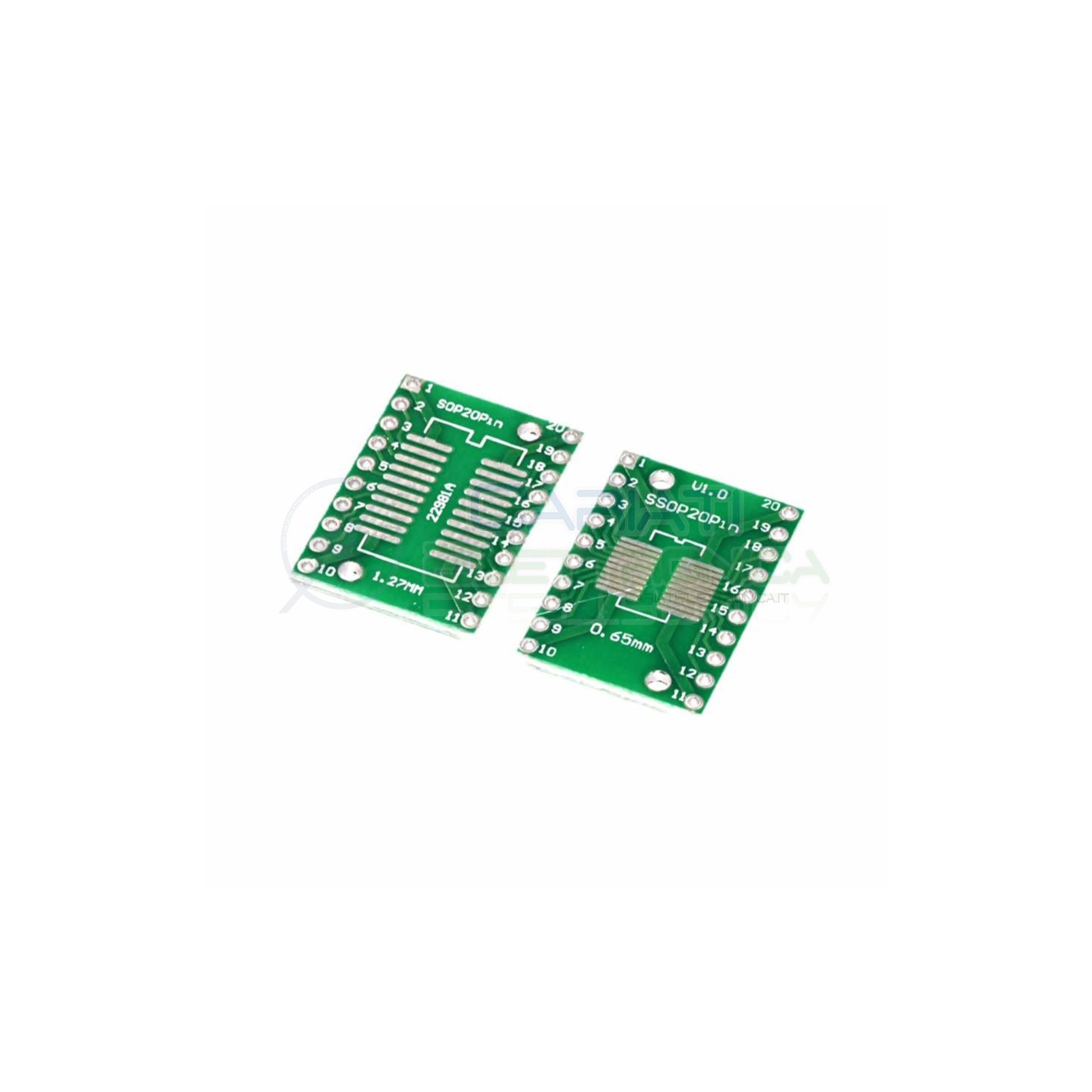2 pezzi adattatore basetta test pcb SOP20 SSOP20 smd a DIP20 20pin Generico