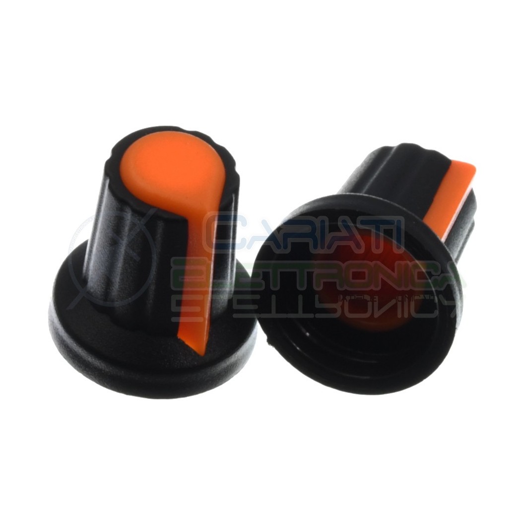5 PEZZI Manopola Pomello Knob Arancione per Potenziometro con diametro innesto 6mm Generico