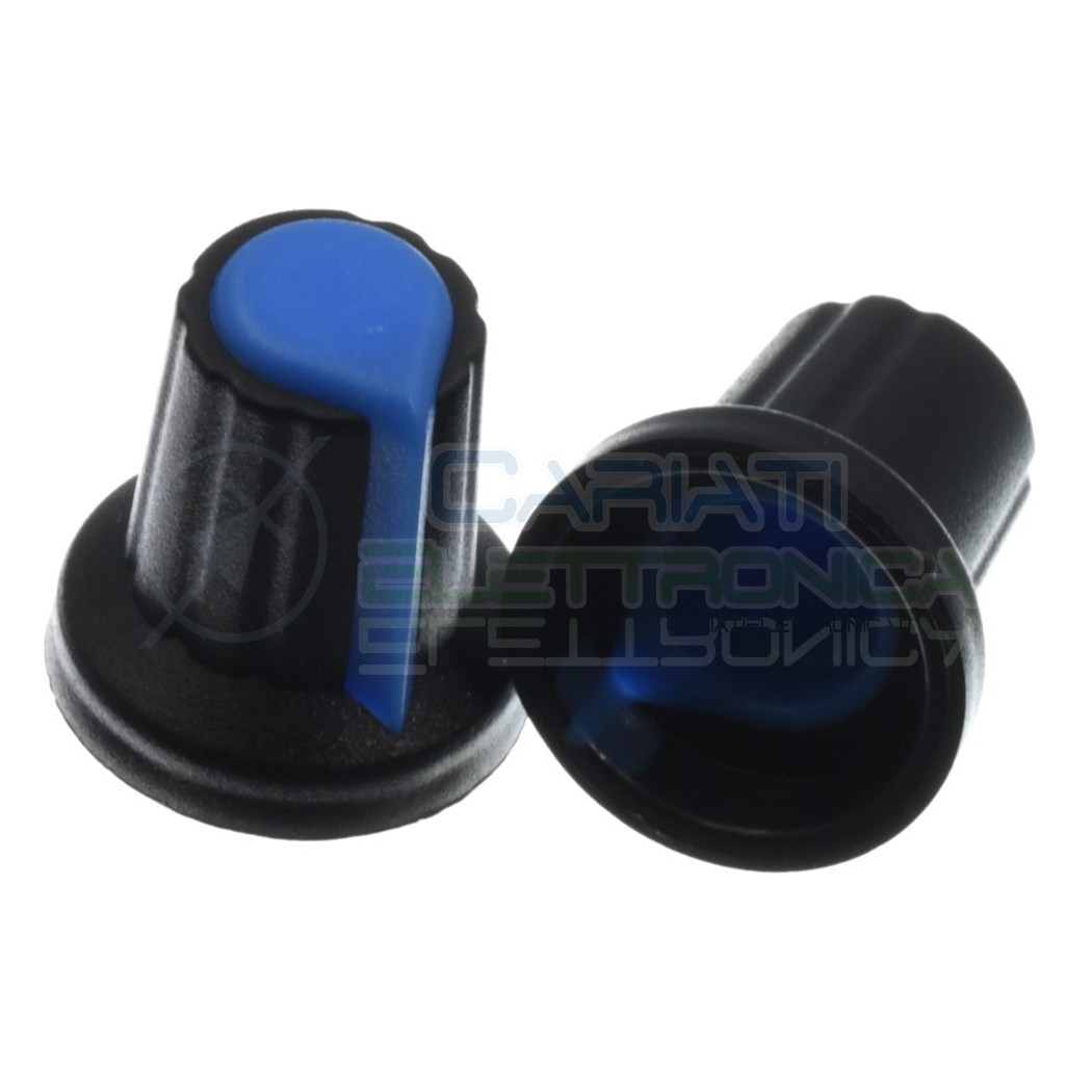 5 PEZZI Manopola Pomello Knob Blu per Potenziometro con diametro innesto 6mm Generico