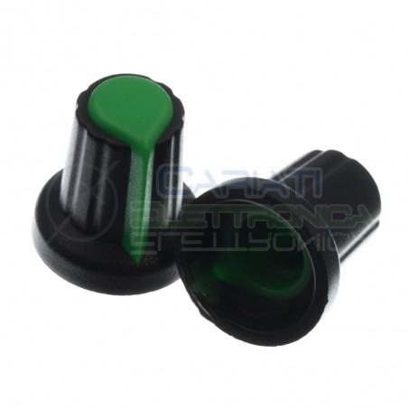 5 PEZZI Manopola Pomello Knob Verde per Potenziometro con diametro innesto 6mmGenerico