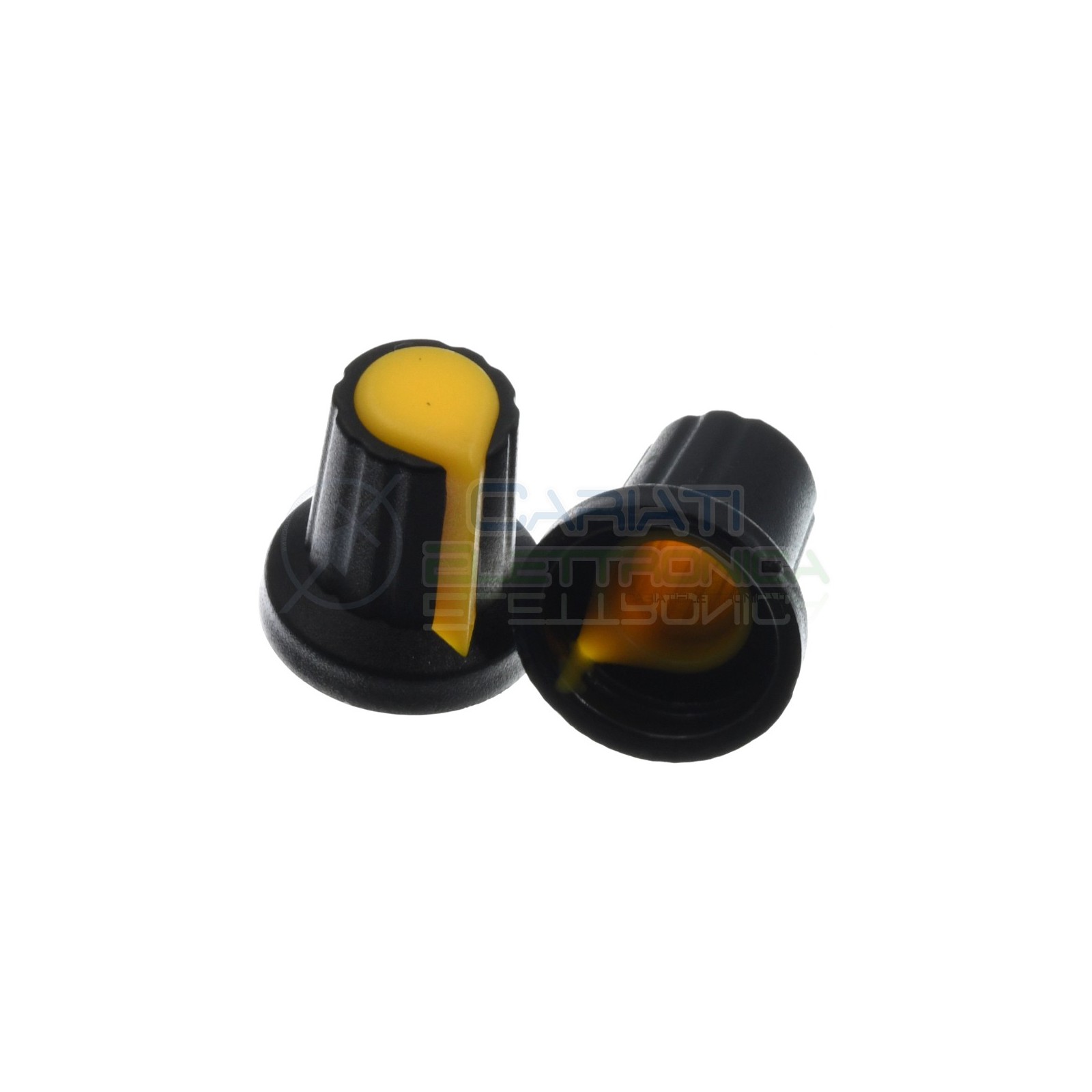 5 pezzi Manopola Pomello Knob Gialla per Potenziometro con diametro innesto 6mmGenerico