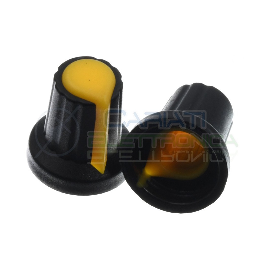 5 pezzi Manopola Pomello Knob Gialla per Potenziometro con diametro innesto 6mmGenerico