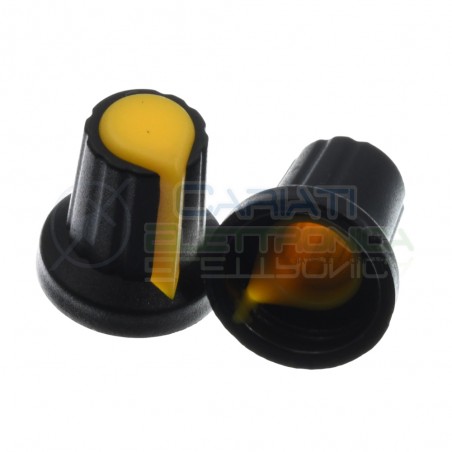 5 pezzi Manopola Pomello Knob Gialla per Potenziometro con diametro innesto 6mmGenerico