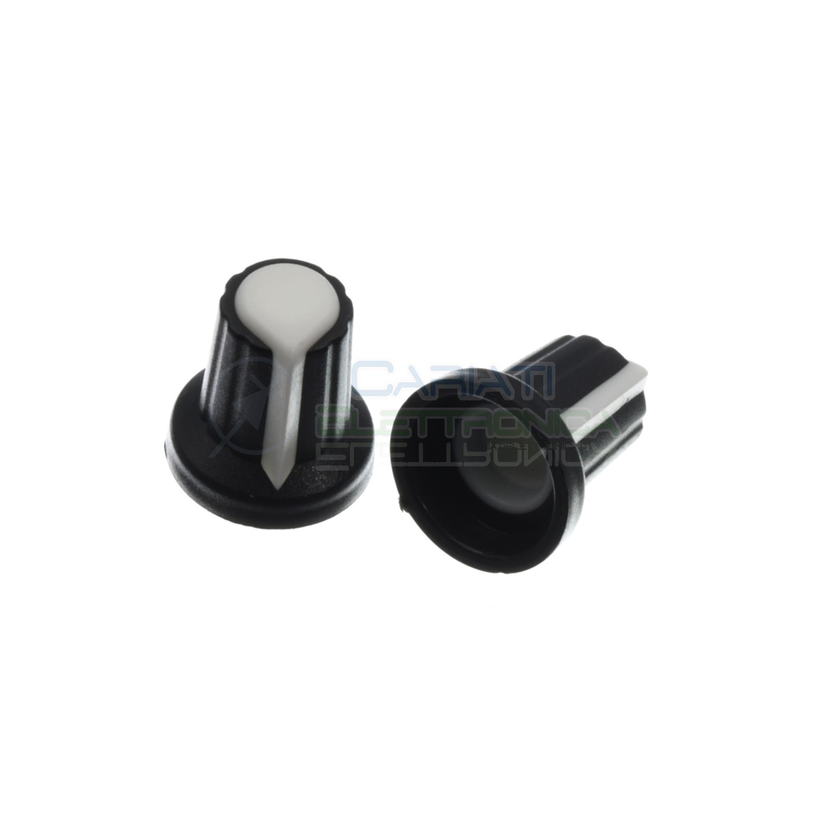 5 pezzi Manopola Pomello Knob Bianca per Potenziometro con diametro innesto 6mmGenerico