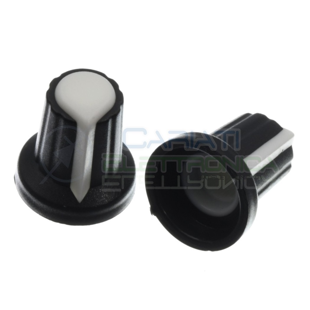 5 pezzi Manopola Pomello Knob Bianca per Potenziometro con diametro innesto 6mmGenerico