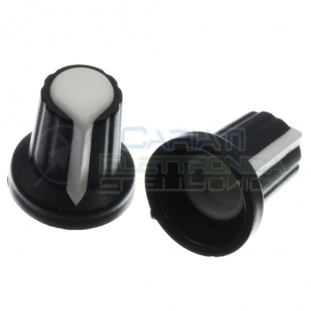 5 pezzi Manopola Pomello Knob Bianca per Potenziometro con diametro innesto 6mmGenerico