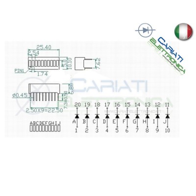 Display ledbar 10 livelli con led verde barra a LedGenerico