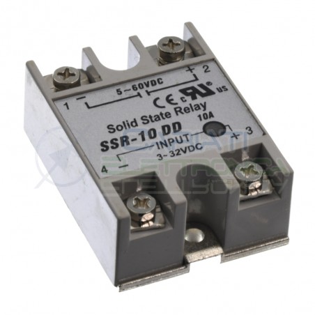 Relè Statico 10A 3-32Vdc 5-60Vdc SSR-10 DD Stato Solido Relay Generico
