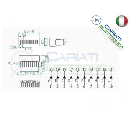 Display ledbar 10 livelli con led giallo ambra barra a LedGenerico