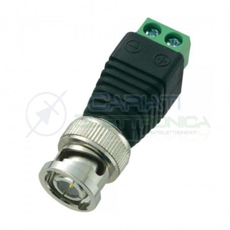 Connettore presa BNC volante maschio con morsetti a vite RG59 per video telecamere Generico