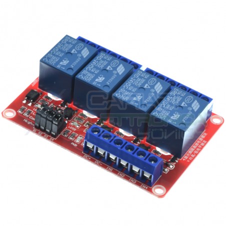 Scheda 4 Relay QUATTRO Relè 24V Dc 10A Singolo 1 Scambio SONGLE SRD-24VDC-SL-C SPDT PCBGenerico