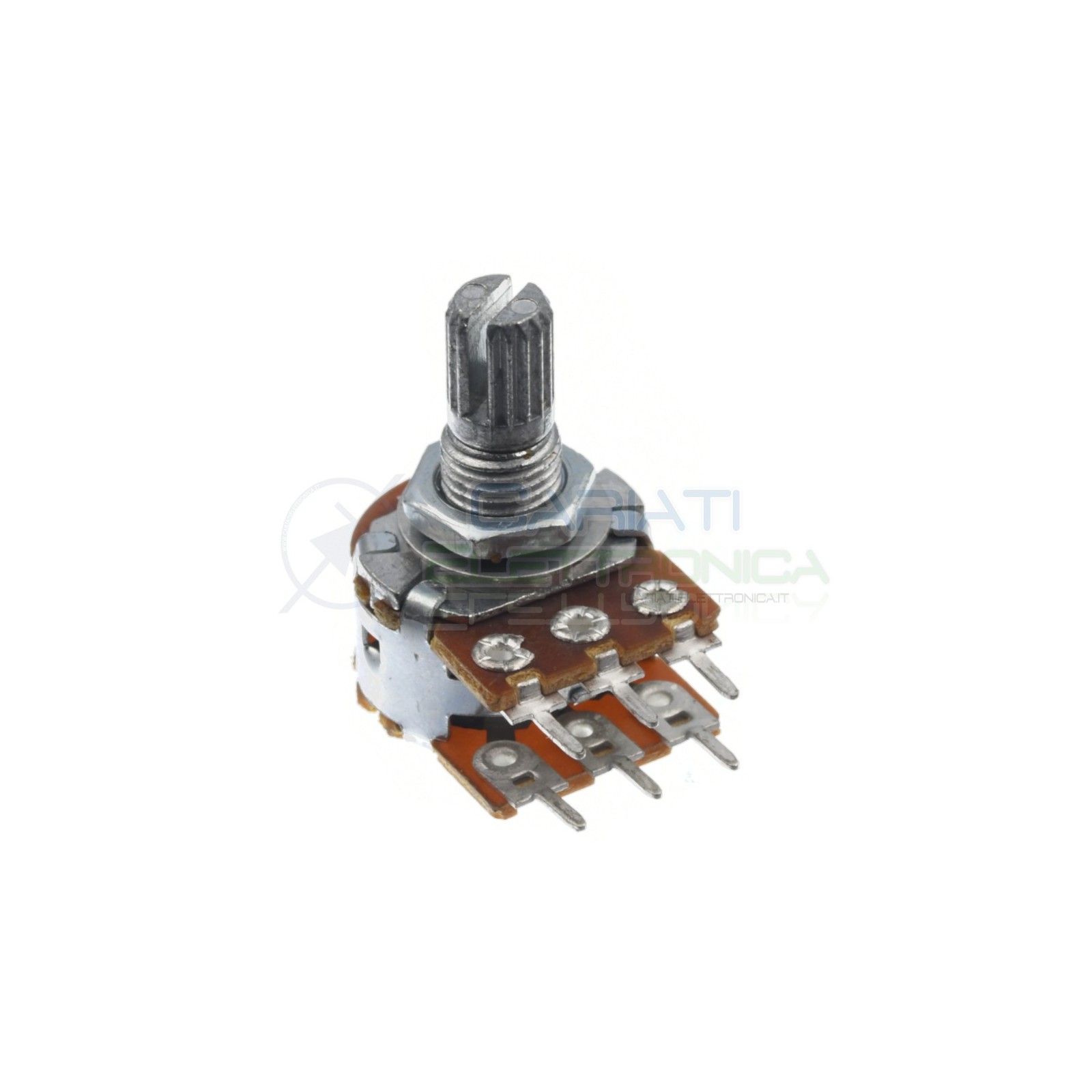 Potenziometro 22Kohm B22K stereo rotativo lineare doppio 22 Kohm 22 K perno 15mmGenerico