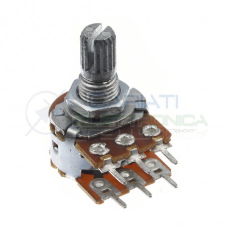 Potenziometro 22Kohm B22K stereo rotativo lineare doppio 22 Kohm 22 K perno 15mmGenerico