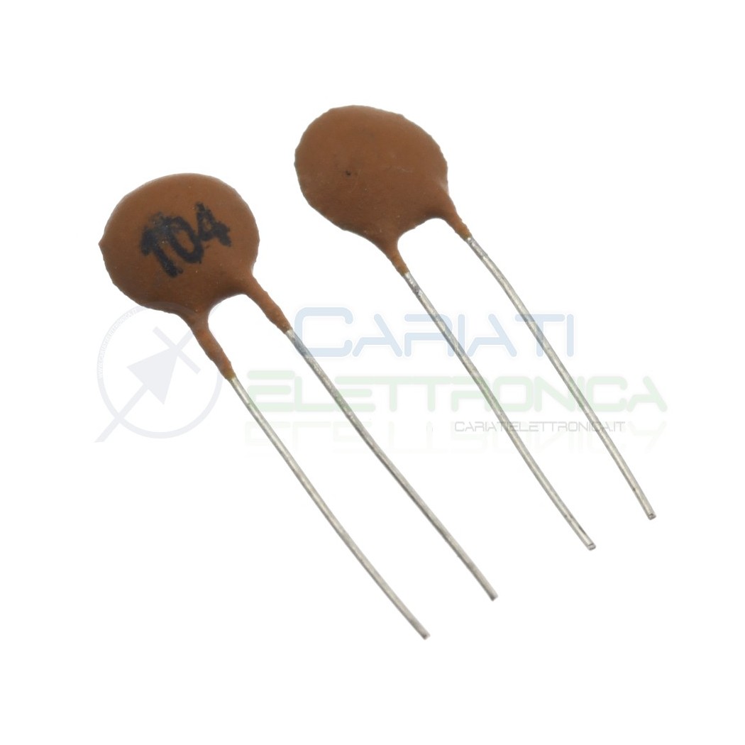 50 pezzi Condensatore ceramico a Disco da 100000pF 100nF 104pF 50V Passo 2,54mm SR Passive