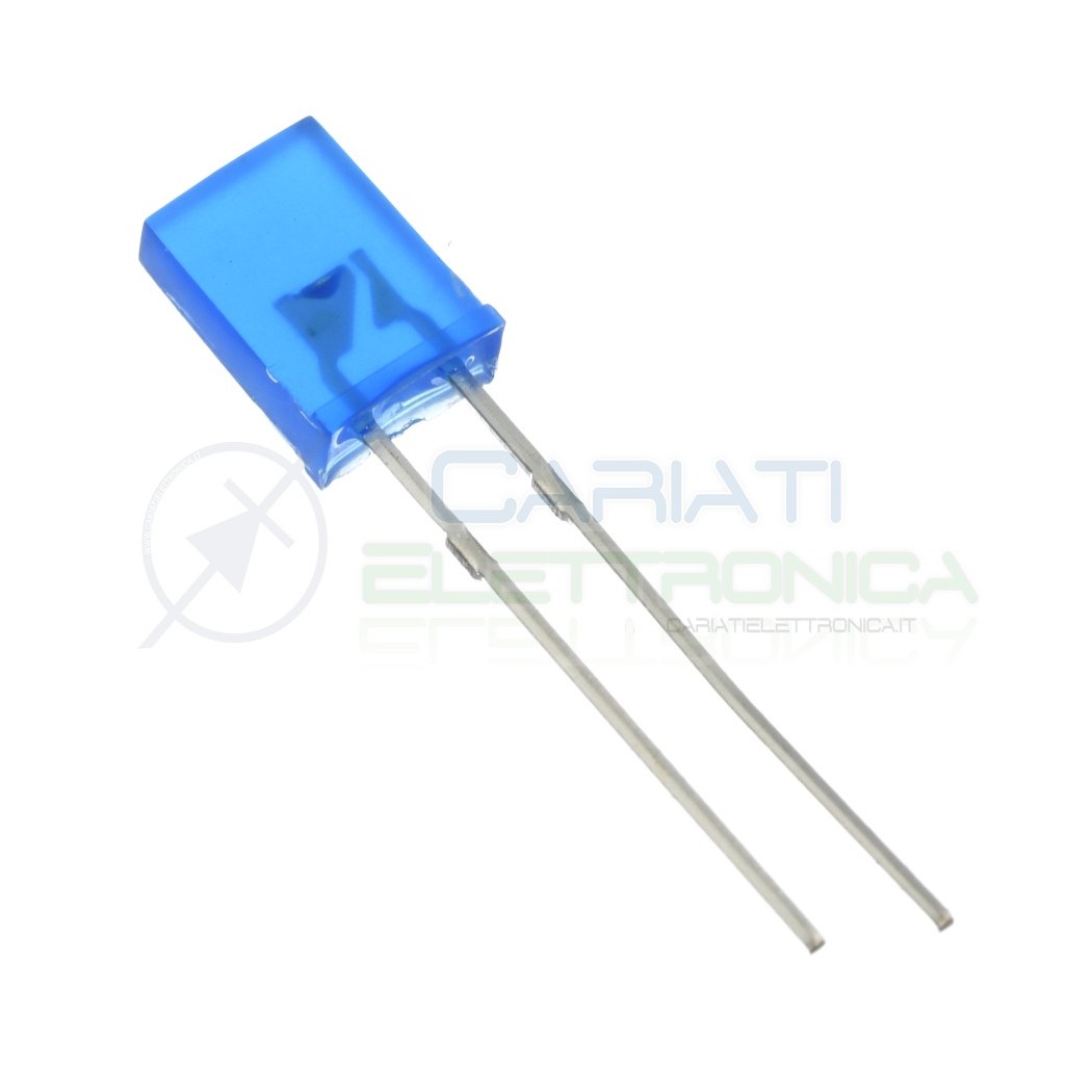 10 pezzi Led Blu rettangolare rettangolari 110° 2x5x7mm Flat TopGenerico