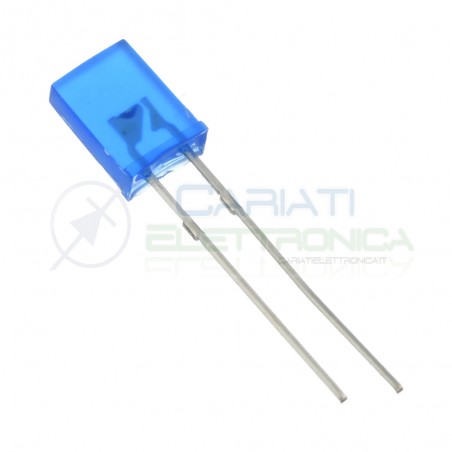 100 pezzi Led Blu rettangolare rettangolari 110° 2x5x7mm Flat TopGenerico