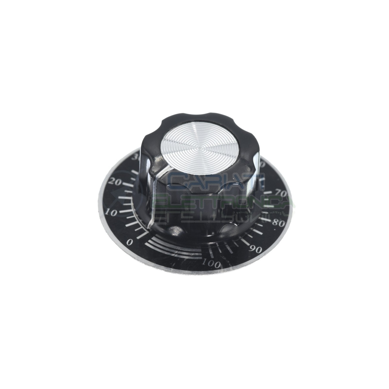 Manopola asse 6mm 27x15mm con quadrante numerato potenziometro pomello knob audioGenerico