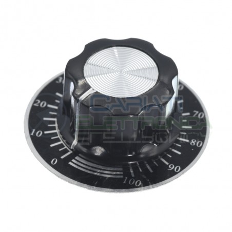 Manopola asse 6mm 27x15mm con quadrante numerato potenziometro pomello knob audioGenerico