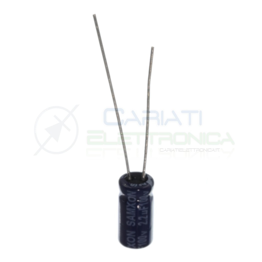 10 pcs Capacitor electrolytic 2,2uF 2,2 uF 100V 85° 5x11 mm pitch 2mmSamxon