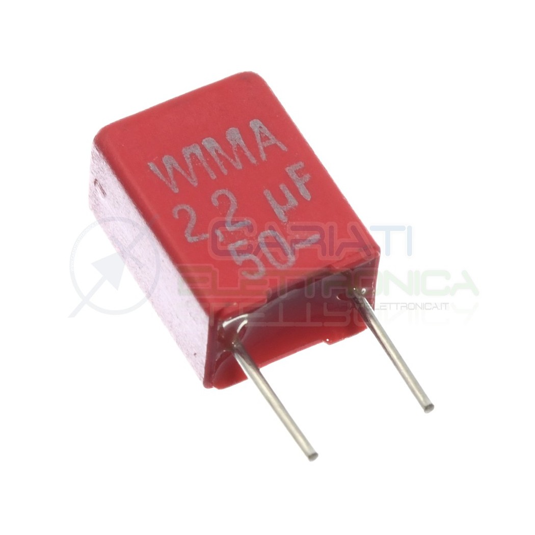 Condensatore in poliestere 2,2uF WIMA 50V Passo 5mm 10% MKS2 Wima