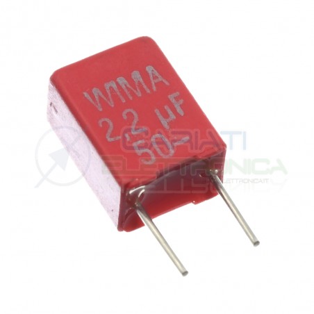 Condensatore in poliestere 2,2uF WIMA 50V Passo 5mm 10% MKS2 Wima